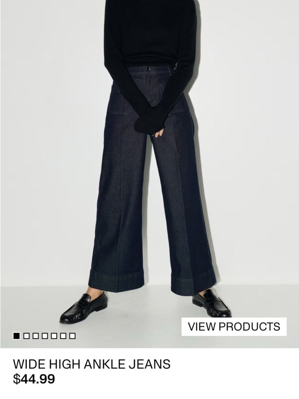 H&M Wide High Ankle Jeans
